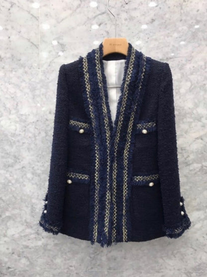 Trimmed Edge Tweed Blazer 00186