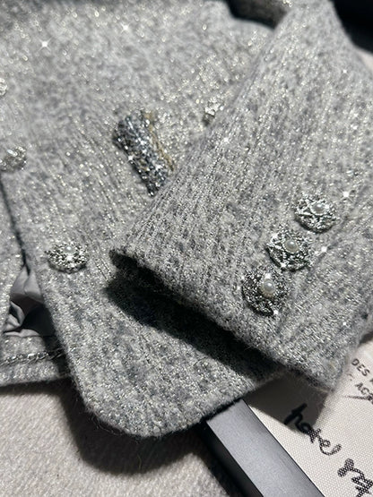 Shimmer Buttoned Tweed Jacket 00311
