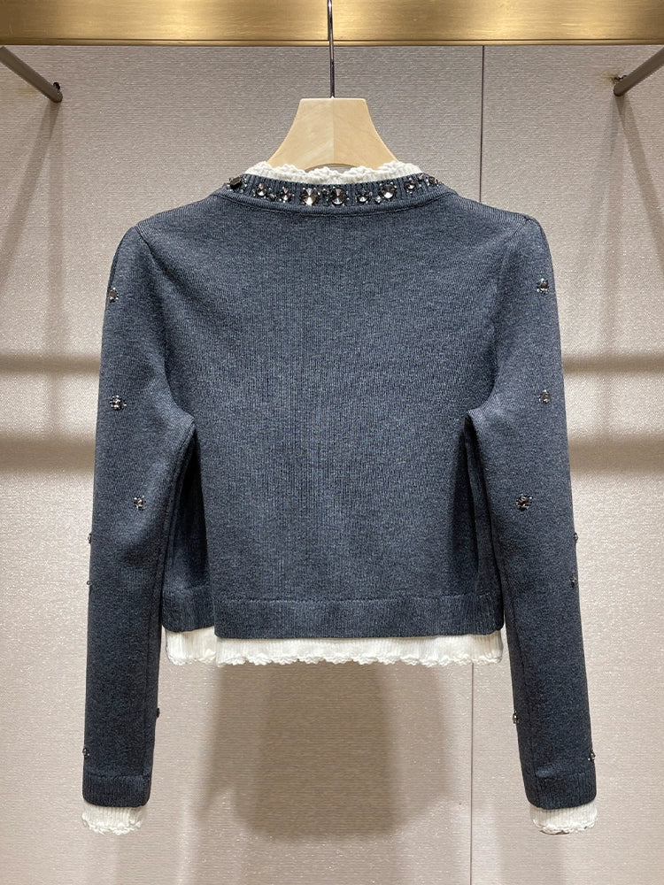 Sparkled Gray Cardigan 00036