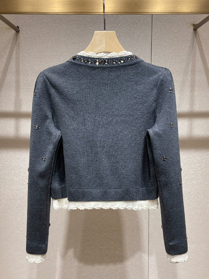 Sparkled Gray Cardigan 00036