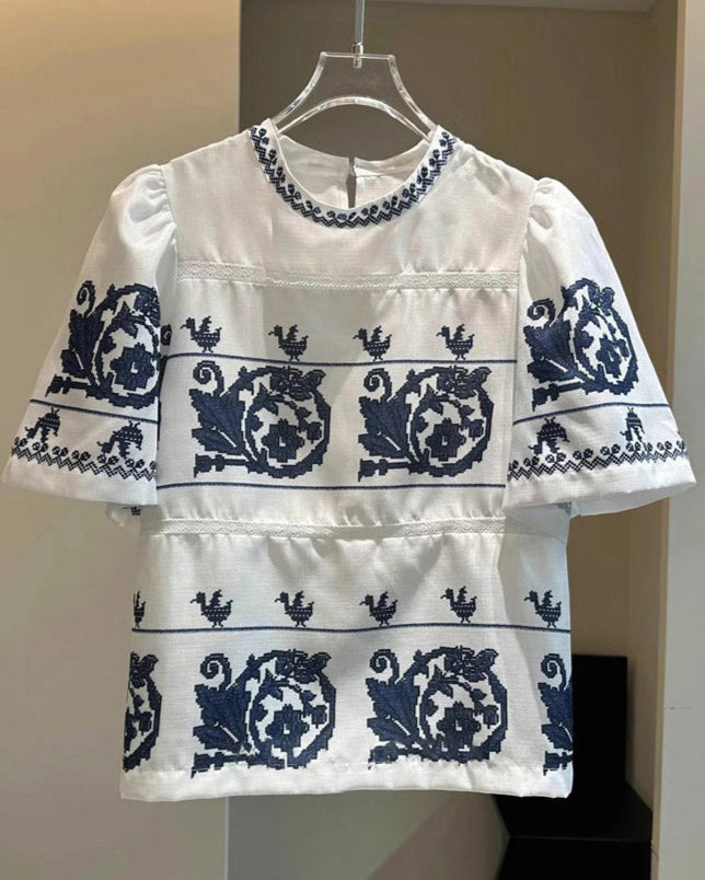 Boho Embroidered Bliuse 00225