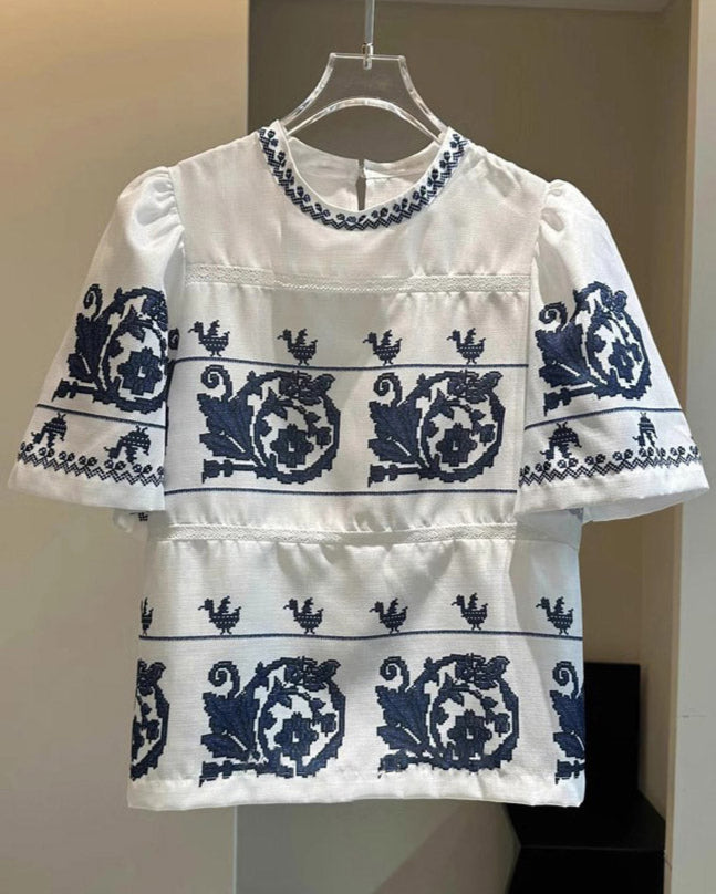 Boho Embroidered Bliuse 00225