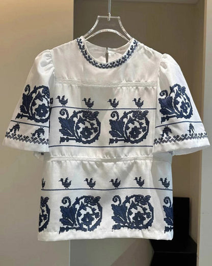 Boho Embroidered Bliuse 00225