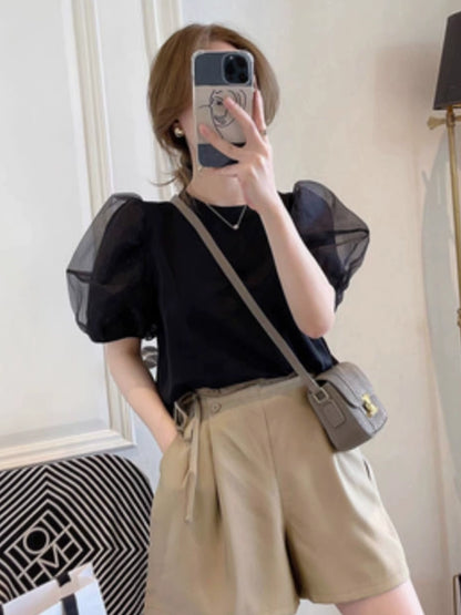 Sheer Puff Charm Tee 00254