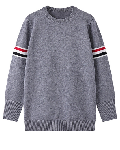 Unisex 3-Stripe Sleeve Knit Sweater 00563