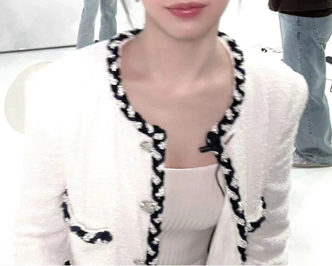 Contrast Trim Tweed Jacket 00310
