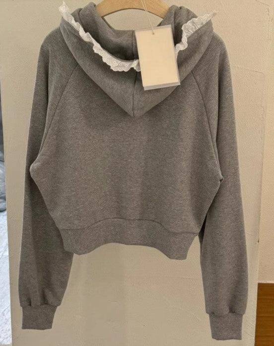 Frill Hood Zip-Up 00232