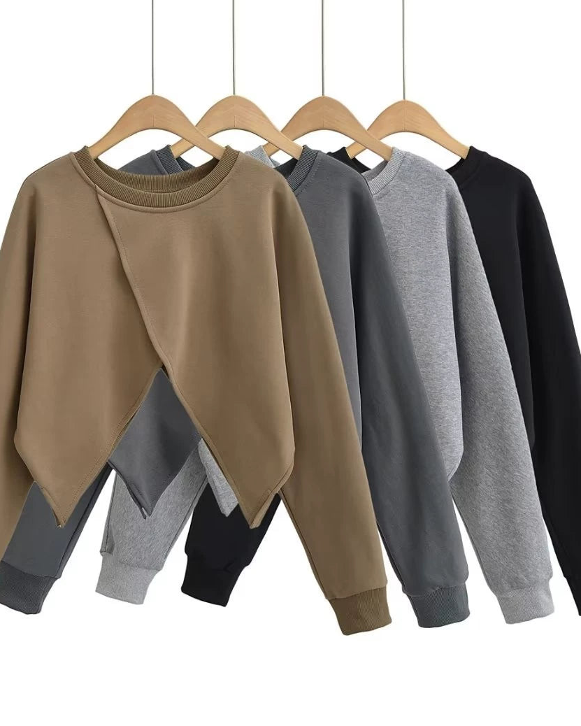 Asymmetric Cross Sweatshirt 00458