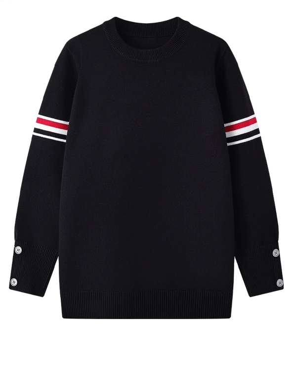 Unisex 3-Stripe Sleeve Knit Sweater 00563