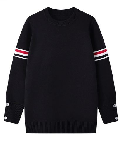 Unisex 3-Stripe Sleeve Knit Sweater 00563