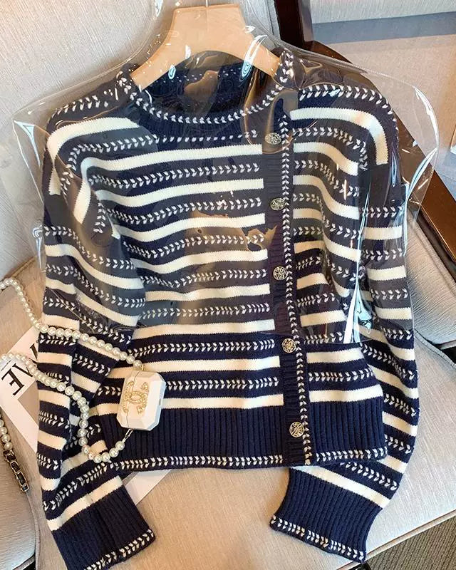 Striped Contrast Knit 00351