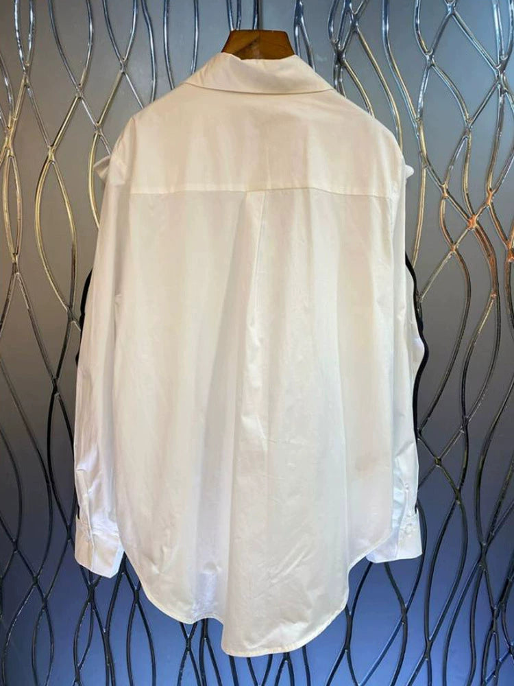 Sharp Collar and Black Tie Shirt 00103