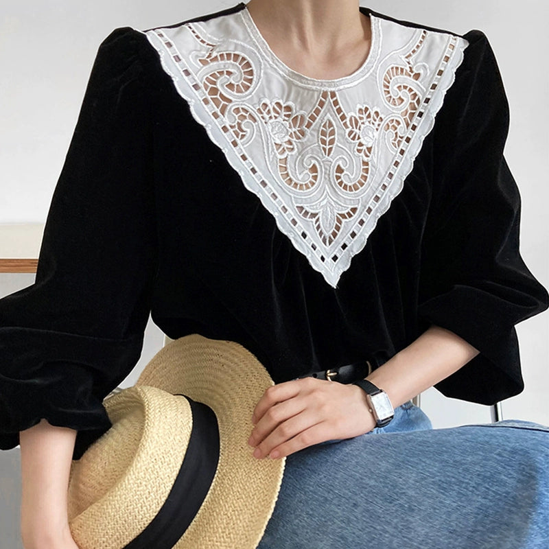French Vintage Lace Top 00376