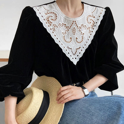 French Vintage Lace Top 00376