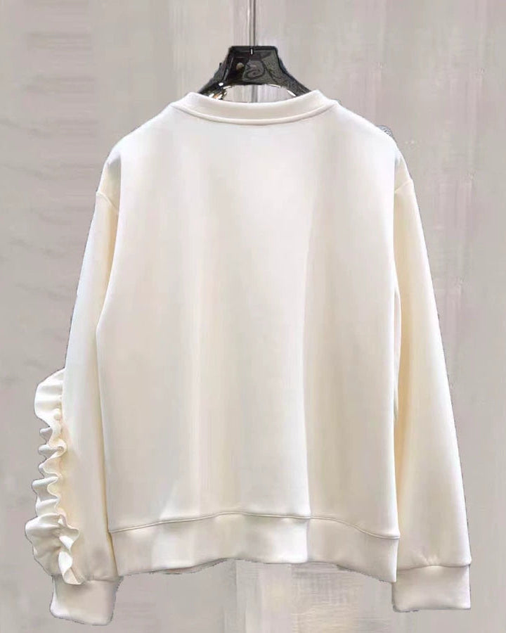 Romantic Frill Heart Sweatshirt 00492
