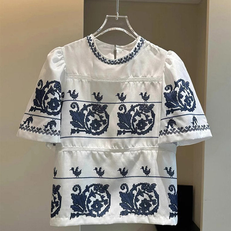Boho Embroidered Bliuse 00225