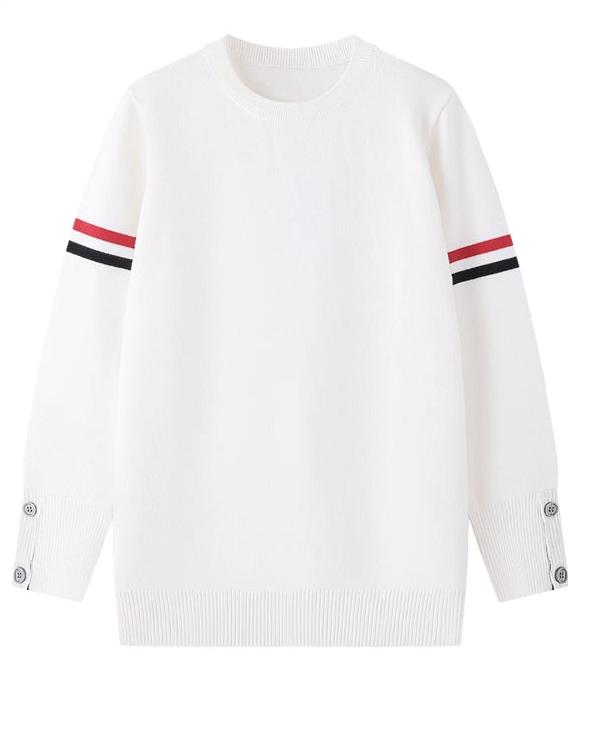 Unisex 3-Stripe Sleeve Knit Sweater 00563