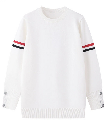 Unisex 3-Stripe Sleeve Knit Sweater 00563