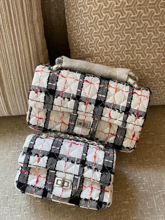 Tweed Bag with Chain 00119