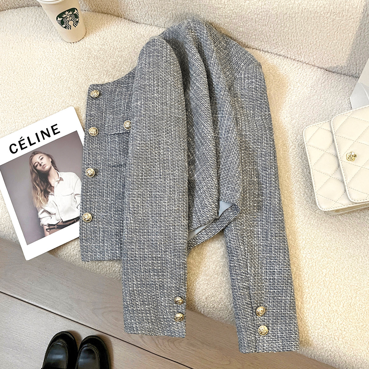 Gray Poise Tweed Jacket 00202