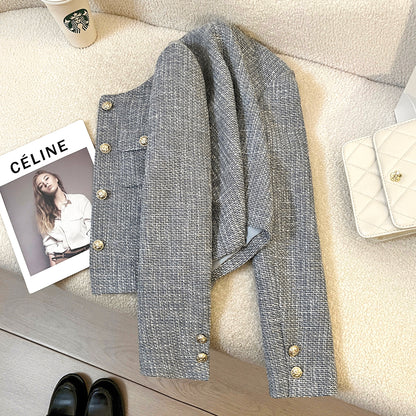 Gray Poise Tweed Jacket 00202