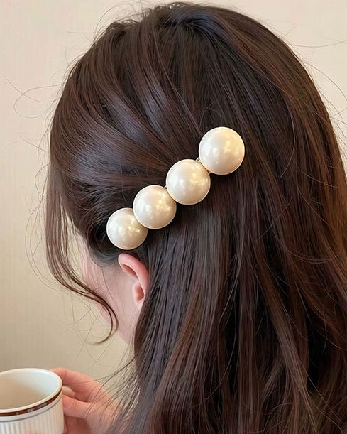Large Pearl Barrette Hair Clip 00555