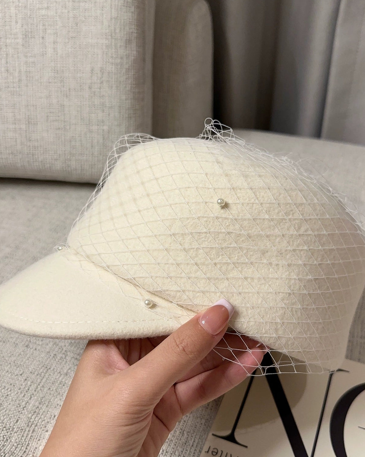 Pearl Veil Wool Cap 00441