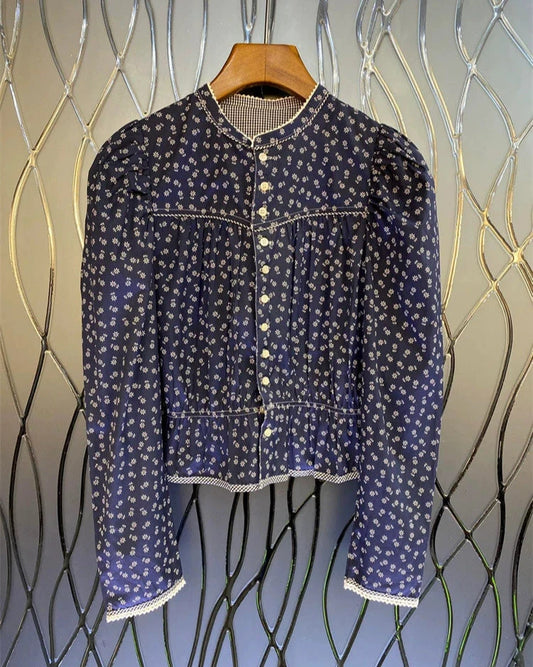 Navy Blue Floral Shirt 00064