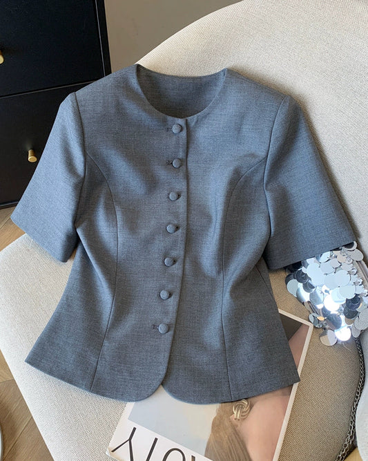 Classic Button Short Jacket 00412