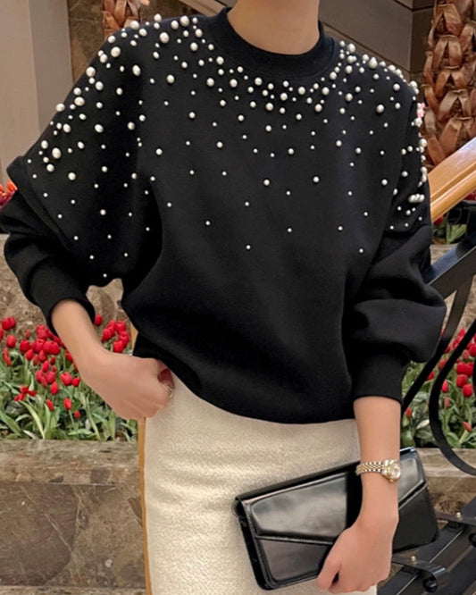 Pearl Embellished Sweatshirt 00388