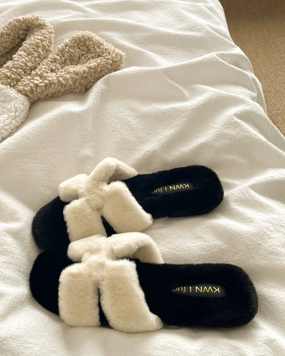 Cloudy Soft Fur Slides 00505