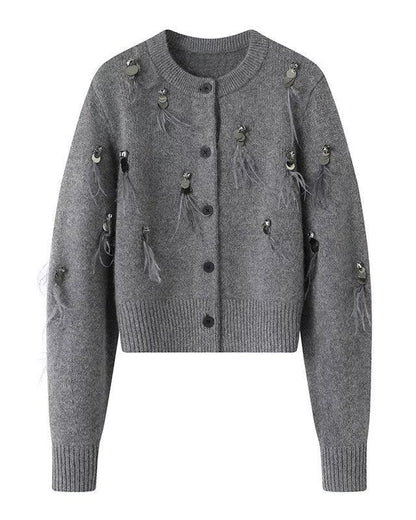 Jewel Embellished Knit Cardigan 00425