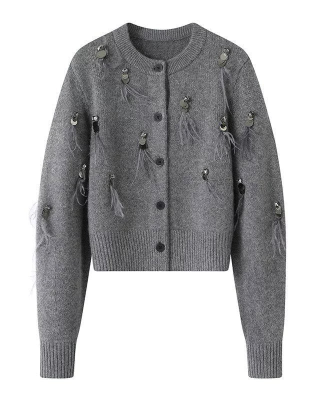 Jewel Embellished Knit Cardigan 00425
