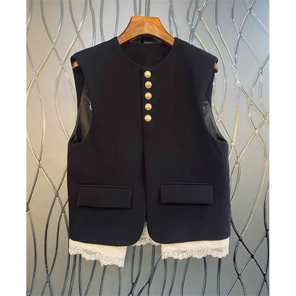 Embroidery Vest with Buttons 00065