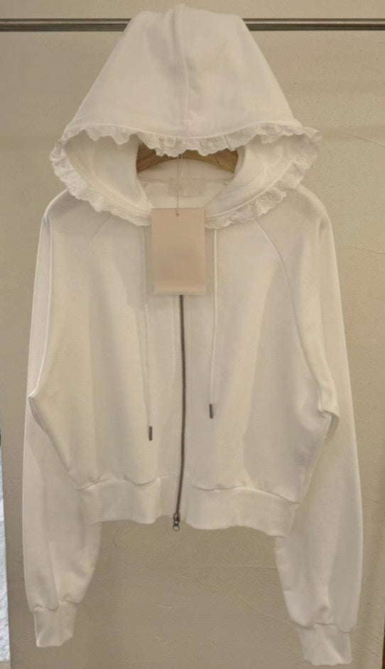 Frill Hood Zip-Up 00232