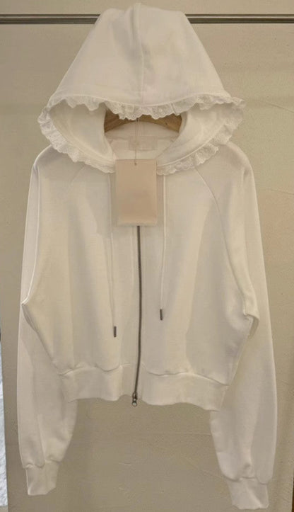 Frill Hood Zip-Up 00232