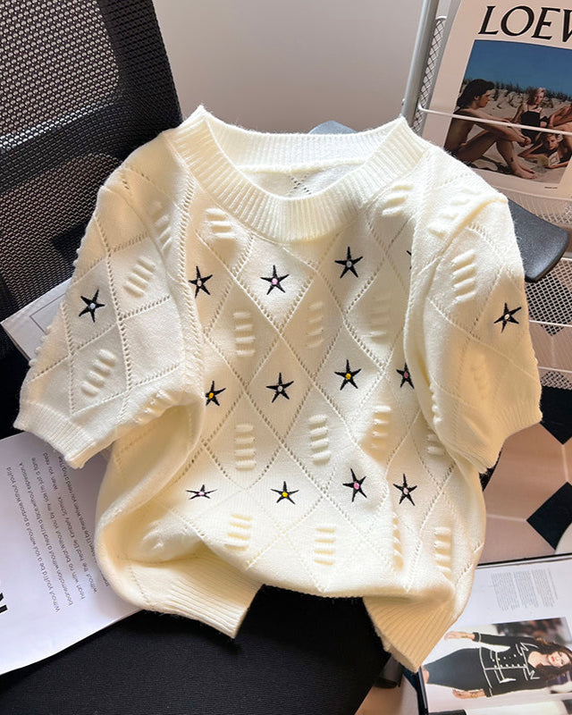 Starry Short Sleeve Knit 00250