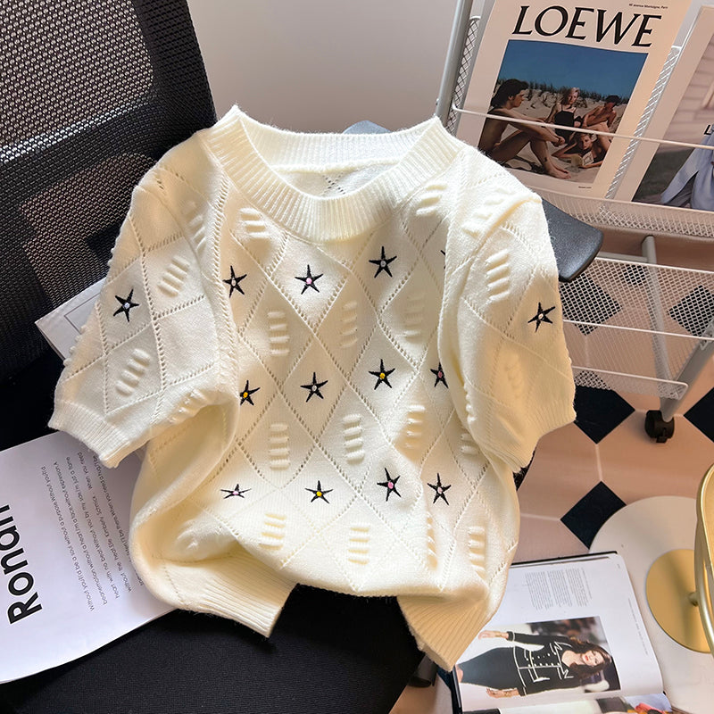 Starry Short Sleeve Knit 00250