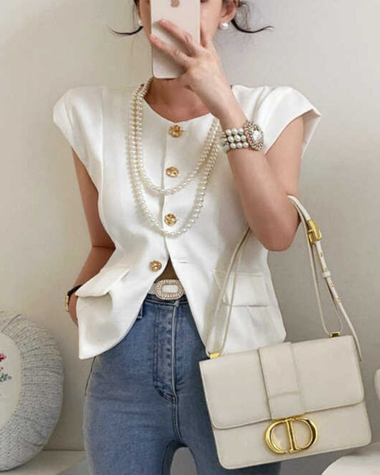 Sleeveless Tailored Vest 00174