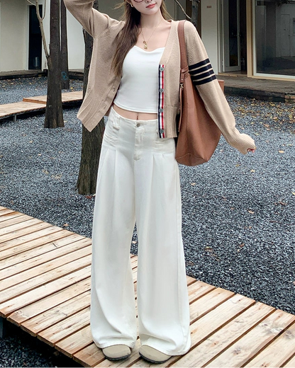 Preppy Style 4-Stripe Knit Cardigan 00574