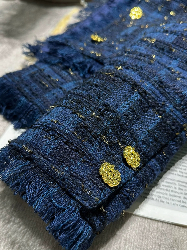 Golden Touch Navy Tweed Jacket 00314