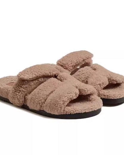Teddy Fur Slide Sandals 00506