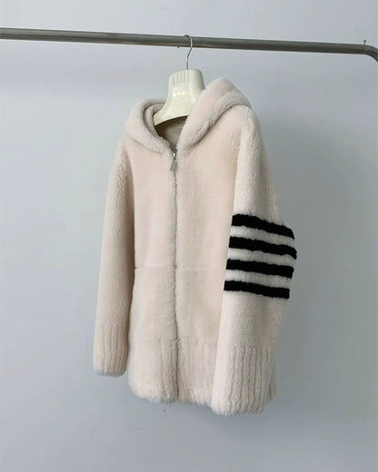 Cozy Wool-Blend Hooded Jacket 00519