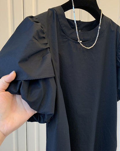 Structured Puff Shoulder Blouse 00217