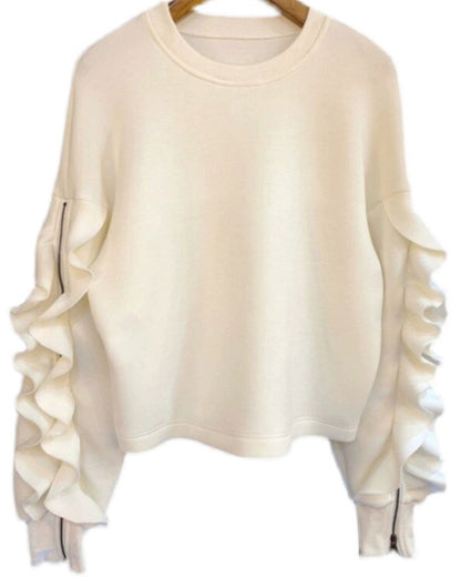 Ruffle Sleeve Sweatshirt 00439