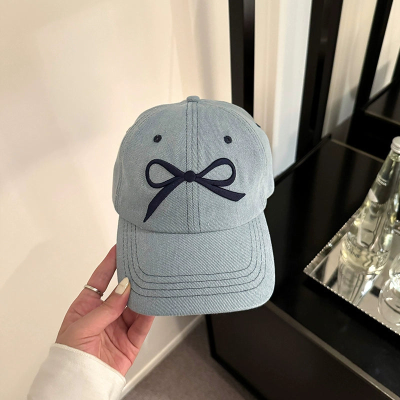 Bow Embroidery Soft-top Baseball Cap 00125