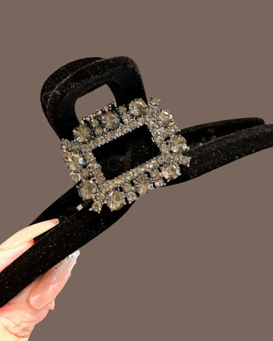 Velvet Crystal Square Hair Claw 00474