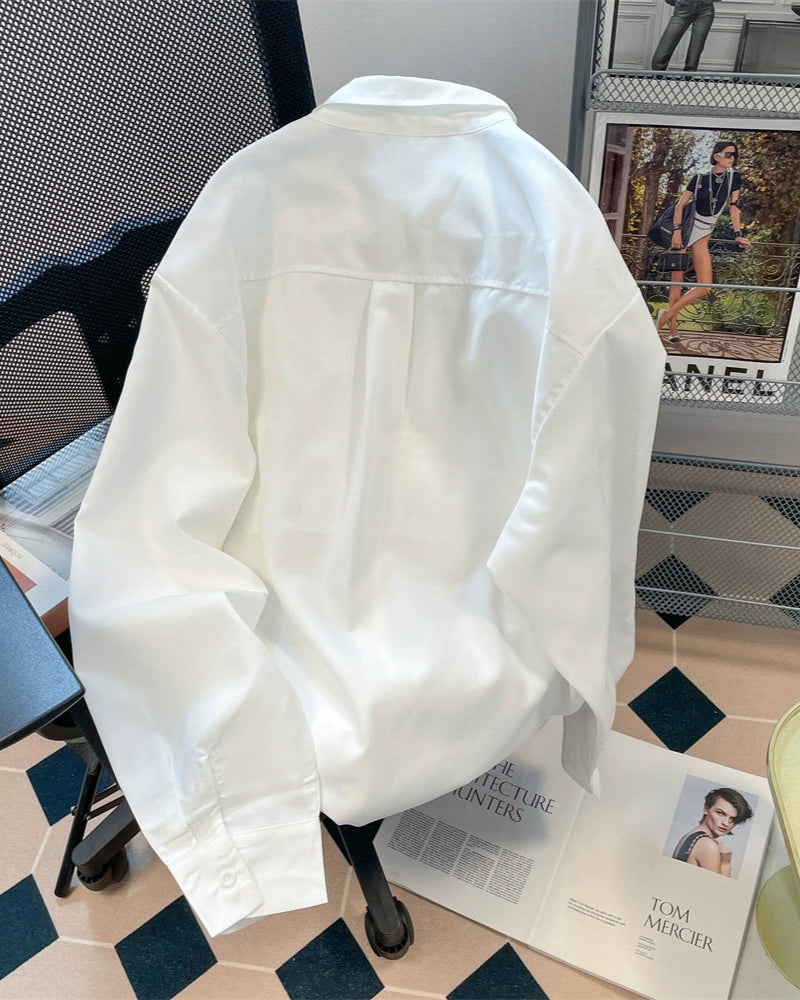 Woven Panel Organza Shirt 00384