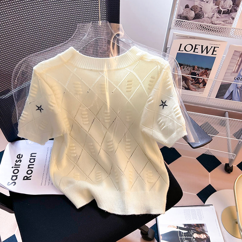Starry Short Sleeve Knit 00250