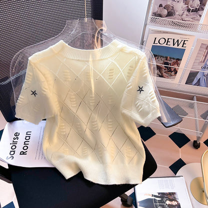 Starry Short Sleeve Knit 00250